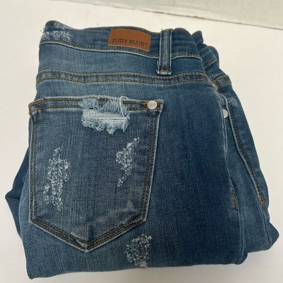 Judy‎ Blue Leopard Patch Skinny Jeans Style #8265 Size 5/27 - Picture 1 of 5